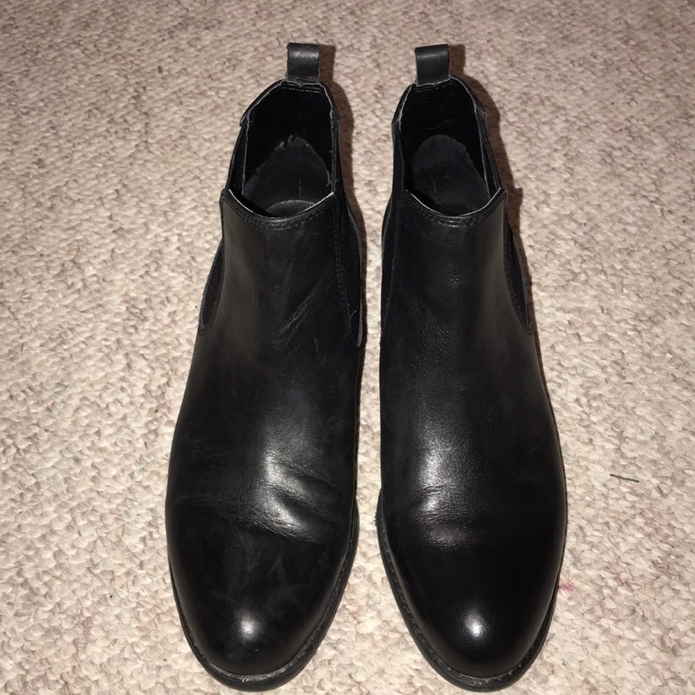 Franco sarto real black leather ankle boots
